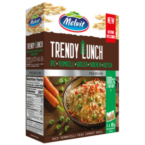 Melvit Trendy Lunch Ryż parboiled, vermicelli, groszek, marchew bazylia 4x80g